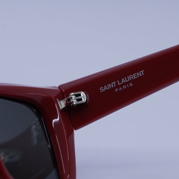 Saint Laurent SL552 010 Sunglasses Red Cat Eye Frame, Grey Lenses - Picture 4 of 11
